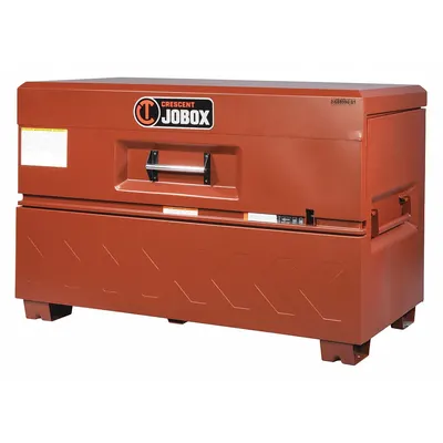 CRESCENT JOBOX Piano-Style Jobsite Box, 36.5 cu ft, Padlock, Brown - Piano-Style Jobsite Boxes