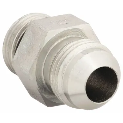 AEROQUIP Hydraulic Hose Adapter: 1/2 in x 1/2 in Fitting Size, Male x Male, ORB x JIC - ORB-to-JIC Steel Hydraulic Hose Adapters