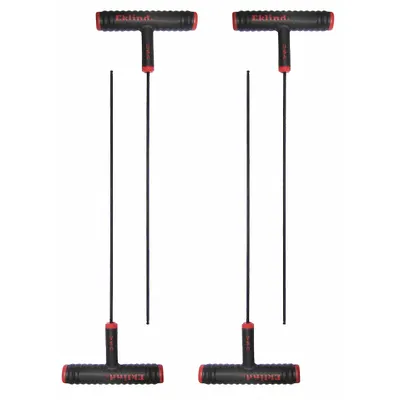 EKLIND Hex Key: 1 Ball Ends, 1/4 in Tip Size, SAE, Long, Alloy Steel, Black Oxide - T-Shaped Hex Keys