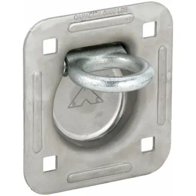 BUYERS PRODUCTS Recessed Rope Ring, Zinc Plated, 6 5/8 in L x 5 11/16 in W - Fleet and Vehicle Maintenance