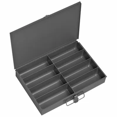 DURHAM MFG 213-95 Small Compartmented Box, 8 Compartments, Gray - Small Compartmented Boxes