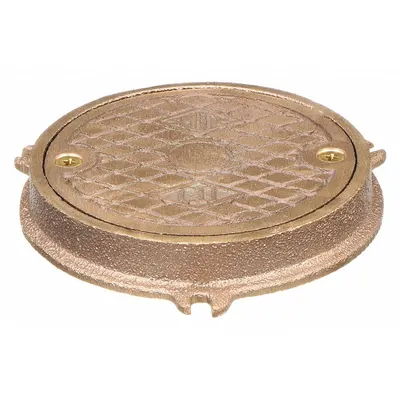 JAY R. SMITH MFG. CO Floor Cleanout: 5 1/2 in Overall Dia, 3/4 in Overall Ht, Nickel Bronze - Floor Cleanout Covers