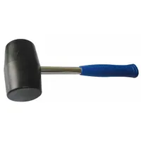 Plastic Mallet: Steel Handle, 24 oz Head Wt, 2 1/2 in Dia, 4 1/2 in Head Lg, 13 in Overall Lg, Black