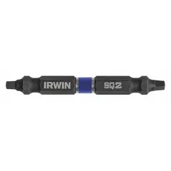 Double-ended driver bits with S2 square drive on side 1, designed for power tool use. The hex shank provides secure grip in impact drivers and drills. Suitable for driving screws in assembly, construction, and maintenance tasks.