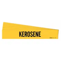 Pipe Marker: Kerosene, Yellow, Black, Fits 2 1/2 to 7 7/8 in Pipe O.D., 1 Pipe Markers, 5 PK (MPN 7169-1-PK)