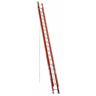 WERNER Extension Ladder: 40 ft Ladder Size, Fiberglass, 300 lb Load Capacity, 89 lb Wt - Non-Conductive Fiberglass Extension Ladders