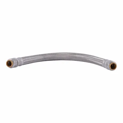 SHARKBITE MAX Flexible Hose Connector: 11/16 in Hose Inside Dia., 200 psi, Stainless Steel - Water Heater Connectors