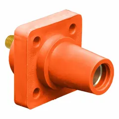 Female receptacle from Series 16 rated 400 A. Features straight taper nose mating configuration and threaded stud termination. Used in industrial power distribution for high-current single-pole connections.
