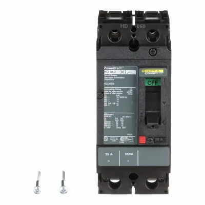 SQUARE D Molded Case Circuit Breaker: 30 A Amps, 25kA at 240V AC, Fixed, Line/Load Lug - H-Frame Square D Molded Case Circuit Breakers