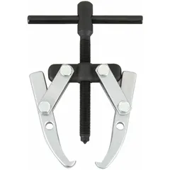 External-grip jaw puller with 1 ton pulling capacity, 2 1/8 in jaw reach, and 0.25 in jaw thickness. Designed for removing gears, bearings, pulleys, and other press-fit components from shafts in general industrial maintenance and repair tasks.
