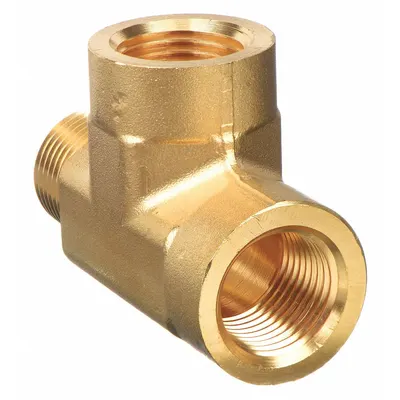 PARKER Metal Pipe Tee: Tee, 1/2 in x 1/2 in x 1/2 in, 2,500 psi, 2 45/64 in Lg - Threaded High-Pressure Pipe Fittings