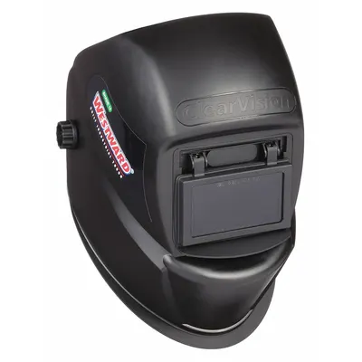 WESTWARD Welding Helmet: Passive, 0 Arc Sensors, Black, W10, 3.86 in x 2.09 in, Ratchet - Passive Welding Helmets