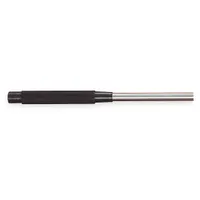 Round steel flat-tip punch for removing drive pins and dowel pins. 3/8 in tip diameter, 8 in overall length. Designed for SAE applications