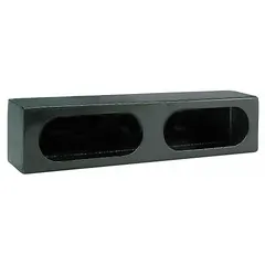 Black aluminum light box for mounting vehicle lights on trucks, trailers, or industrial equipment. Measures 16 1/4 in long, 3 11/16 in high, and 3 3/4 in wide. Provides a secure mounting point for auxiliary lighting in fleet and maintenance applications.