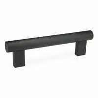 JW WINCO Pull Handle: Threaded Holes, Rear-Mount, 16 in Mounting Hole Center to Center, Black, Round (MPN 666-1.18-5/16X18-16.00-SW)