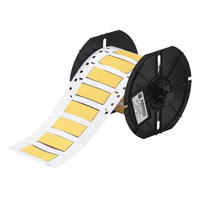 BRADY Sleeve Label: 3/8 in x 2 in, Polyolefin, Yellow (Matte) - Brady Precut Sleeve Label Rolls