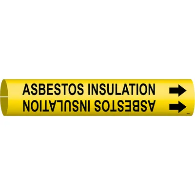 BRADY Asbestos Insulation Snap-On Pipe Marker - Asbestos Insulation Snap-On Pipe Markers