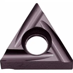 This triangle (T) indexable turning insert is made of PVD carbide, designed for finishing and light roughing operations on steel, stainless steel, and cast iron. It provides consistent surface finish and tool life in CNC lathe applications.