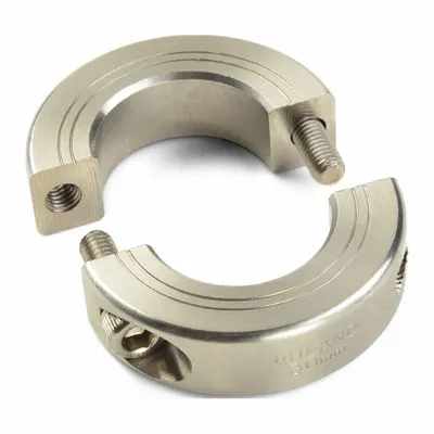 RULAND MANUFACTURING Balanced Shaft Collar: 2-Piece, Inch, Round, Clamp-On, 3/4 in Bore Dia - Stainless Steel Balanced Shaft Collars