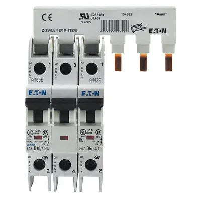 EATON Z-SV/UL-16/1P-1TE/6 Bus Bar, 80 A, 1 Pole, 6 Terminals - Eaton Circuit Breaker Bus Bars