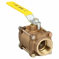 APOLLO Manual Two-Way Ball Valve: 1 1/2 in, Bronze, Straight, FNPT x FNPT, Full Port, Three-Piece (MPN 8210701)