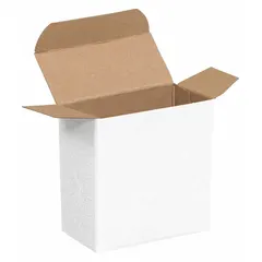 White fibreboard reverse tuck carton with inside dimensions of 1 5/8 in length and 45,916 in width. Suitable for packaging small items such as hardware, cosmetics, or retail products. Pack of 2000.