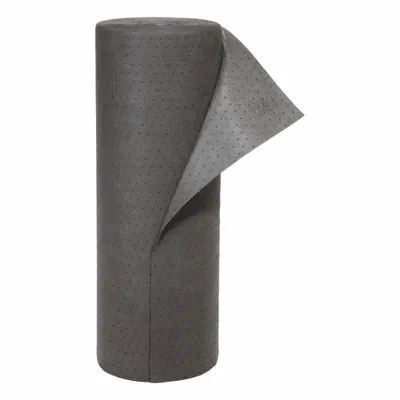 PIG Packaging Absorbent for Pallets: 150 ft Lg, 40 in Wd, Gray, Polypropylene - Sorbent Rolls
