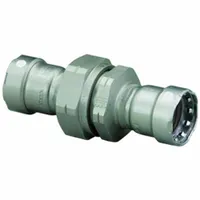 VIEGA MEGAPRESS Crimp Union Fitting: 2 in Pipe x 2 in Pipe Size, Press-fit x Press-fit, Carbon Steel (MPN 84840)