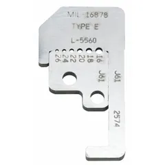 Steel replacement blade set with 25/32 in overall length, less than 6 in. Designed for use with wire stripper models 45-177 and 10F564. Restores cutting performance for stripping insulation from electrical wires in maintenance and production tasks.