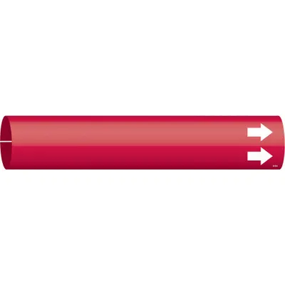 BRADY Pipe Marker: Red, White, Fits 3/4 to 1 3/8 in Pipe O.D., 1 Pipe Markers - Blank Snap-On Pipe Markers