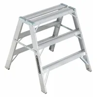 LOUISVILLE LADDER Step Stool: 3 Steps, 3.1 ft Overall Ht, 300 lb Load Cap, Aluminum (MPN L-2032-03)