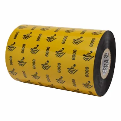 THERMAL TRANSFER RIBBON Zebra 06000BK11060 Black Wax Thermal Transfer Ribbon - Wax Thermal Transfer Ribbons