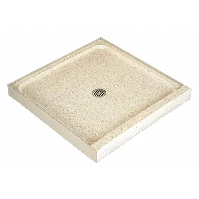 FIAT PRODUCTS Shower Base: Square, Single Threshold, Terrazzo, 42 in Overall Lg - Shower Bases