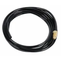 This TIG gas hose, 12 1/2 ft in length, is constructed with a vinyl tube material. It is used to deliver shielding gas from the regulator to the TIG welding torch, protecting the weld pool from atmospheric contamination during arc welding