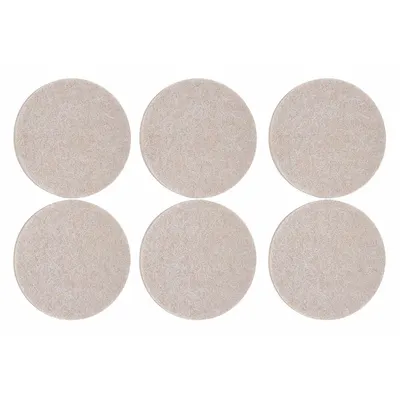 OEM APPROVED VENDOR Round Tan Felt Pads, 2 in Dia, 1/4 in Ht, Self-Adhesive