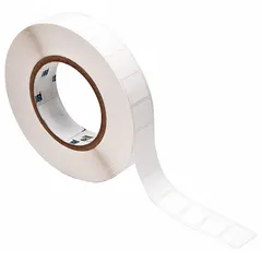 White autoclavable polyester precut label roll measuring 3/4 in x 29/32 in. Rated for temperatures from -112°F to 266°F. Designed for use with IP Series printers and R6406 ribbon. Suitable for industrial identification requiring resistance to sterilization cycles.