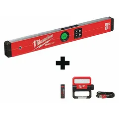This 24-inch digital level provides angle and level measurements with ±0.10° and ±0.03° accuracy. It features an LED display for clear readability and operates on a 4V battery. Suitable for precision leveling and angle measurement in construction, carpentry, and industrial installation tasks.