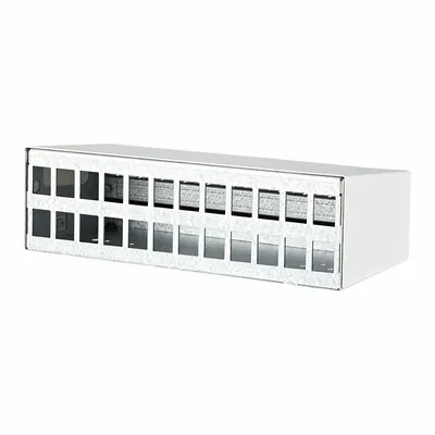 METZ CONNECT RJ45 Module Housing, Surface Mount, Steel, 24-Port, Unequipped - Voice & Data Housings, Panels & Connector Components