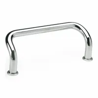 JW WINCO Pull Handle: Threaded Holes, Steel, Silver, 7.09 in Mounting Hole Center to Center, 0.39 in (MPN 425.1-10-180-CR)