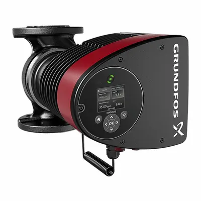 Grundfos Circulating Pump: 1/2 hp HP, 208-230V AC, Cast Iron, Variable, 68 gpm, 26 ft Max. Head - Intelligent Inline Circulator Pumps