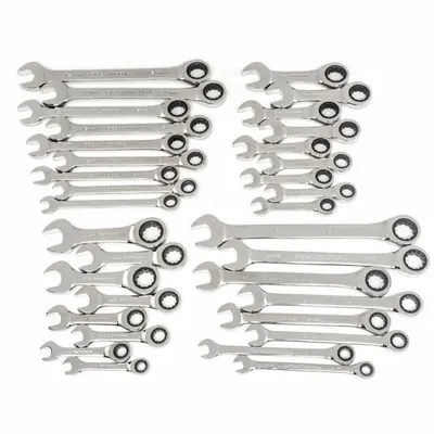 GEARWRENCH SAE & Metric 12-Point Ratcheting Combination Wrench Set - SAE & Metric 12-Point Ratcheting Combination Wrench Sets