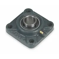 DAYTON 4 Bolt Flange Bearing: Radial Ball, 1 1/2 in Bore, Cast Iron, Set Screws, 5 1/8 in Lg, Square (MPN 3FCY3)