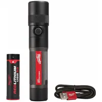 MILWAUKEE Cordless Flashlight: Rechargeable, 1,100 lm, 1.75 hr Run Time at Max. Brightness, Black (MPN 2161-21)