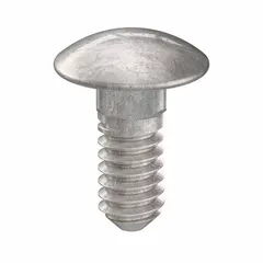 Square neck carriage bolt made from 18-8 stainless steel with a plain finish. Thread size #10-24, 1/2 inch length. The square neck locks into the material to prevent spinning during tightening. Suitable for fastening metal to wood or metal to metal in industrial assemblies.