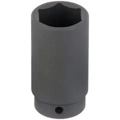 Metric impact socket with 1/2" drive, 35 mm socket size, and 6-point configuration. Standard length with 2" overall length. Manganese Phosphate finish. Used for tightening or loosening hex fasteners in heavy-duty applications.