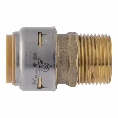 SHARKBITE MAX 3/4 in OD x 3/4 in Pipe Size Brass Push-to-Connect Adapter (UR134) - Standard Brass Push-to-Connect Tube Fittings
