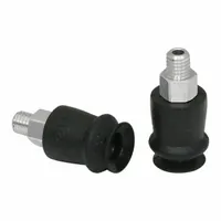 SCHMALZ Vacuum Pad Assembly: 1.5 Folds, M5, 13 mm Pad Dia, NBR, 55 A, Black, 21 mm Pad Ht (MPN 10.01.06.00076)