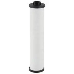 This coalescing filter element is designed for compressed air systems to remove oil, water, and particulate contaminants down to 1 micron. Constructed from microglass media, it helps protect downstream pneumatic equipment by ensuring clean air quality.