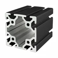 T-Slot Framing System Profiles: Square, 40 Series, Smooth, Quad, 3 m Nom Lg, 80 mm x 80 mm, 8 Slots (MPN 40-8080-BLACK-3M)
