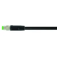 Cordset: M8 Male Straight X Bare Wire, 4 Pins, Black, PUR, 10 m Cable Lg, 24 AWG Wire Size (MPN 7000-08011-6311000)